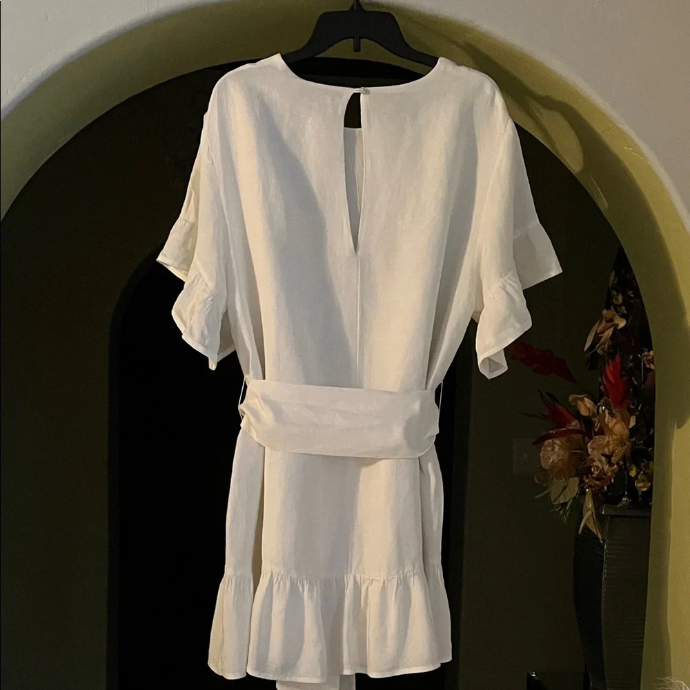 Urban Outfitters White Ruffle Mini Dress - Picture 2 of 5